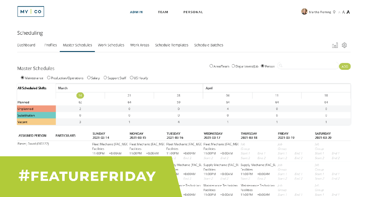 Feature Friday: Master Schedule